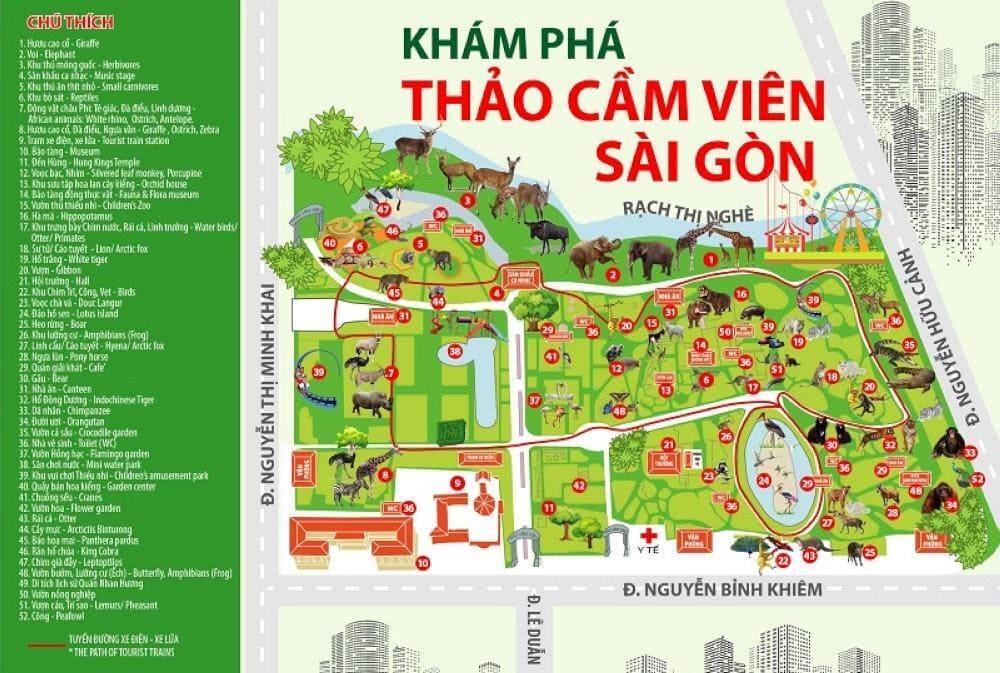 Map of Zoo and Botanical Gardens Ho Chi Minh
